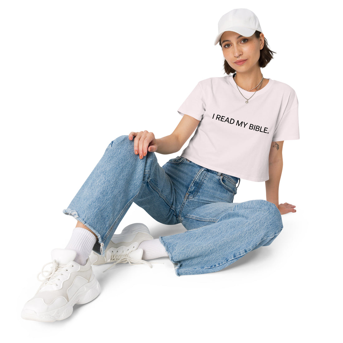 I READ MY BIBLE Women’s crop top