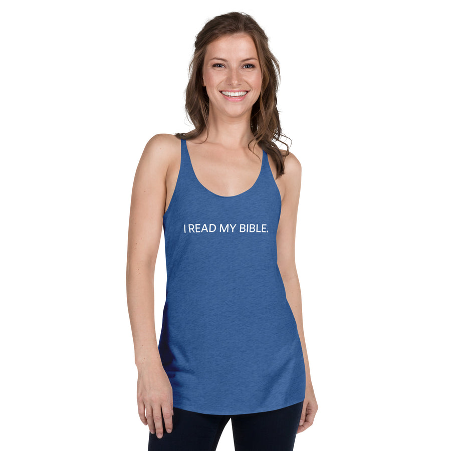 I READ MY BIBLE Women's Racerback Tank